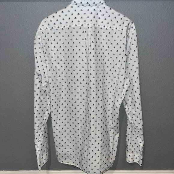 JARED LANG AFTER HOURS Button Down Shirt GUCCI STYLE BEE PATTERN - XL SLIM FIT - Picture 5 of 12